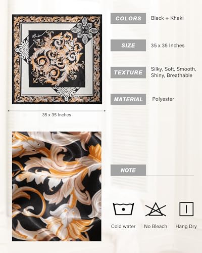 35-Inch Satin Head Scarf for Women - Large Square Silk Bandana for Hair and Neck, Stylish Headwrap Foulard for Women2