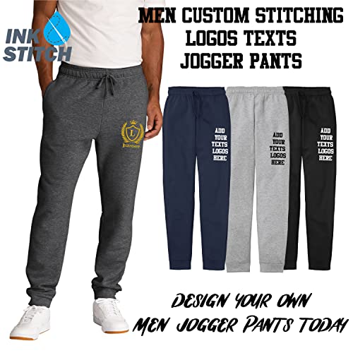 INK STITCH Men PC78J Custom Stitching Logo Texts Core Fleece Jogger Pants3