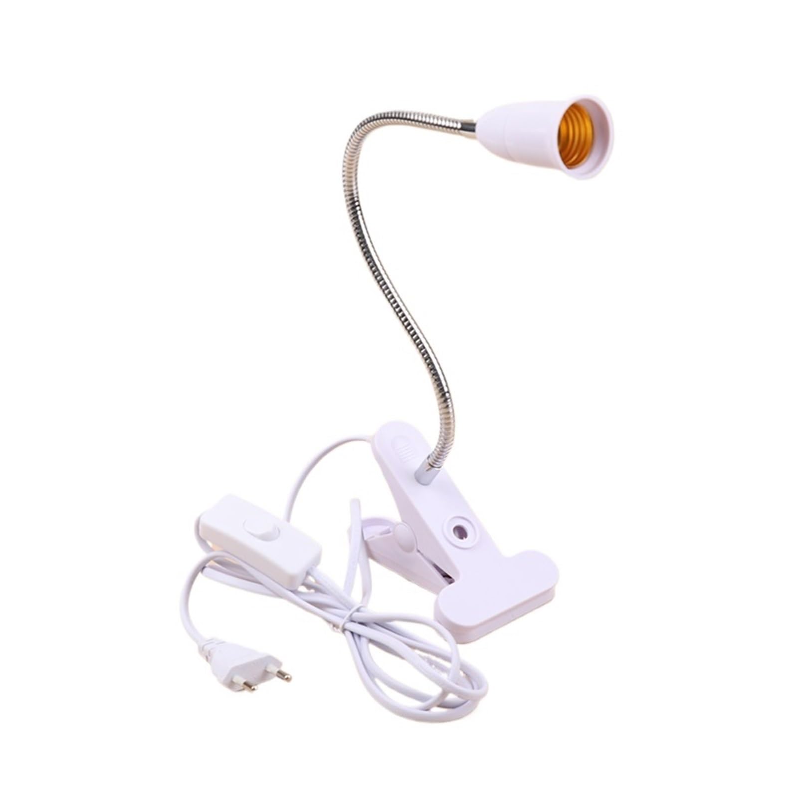 Portalámparas Enchufes de lámpara con abrazadera E27 de 1,8 M, giratorios de 360 ​​° con interruptor de enchufes E + U, soportes colgantes de cable L + E + D, accesorios de iluminación