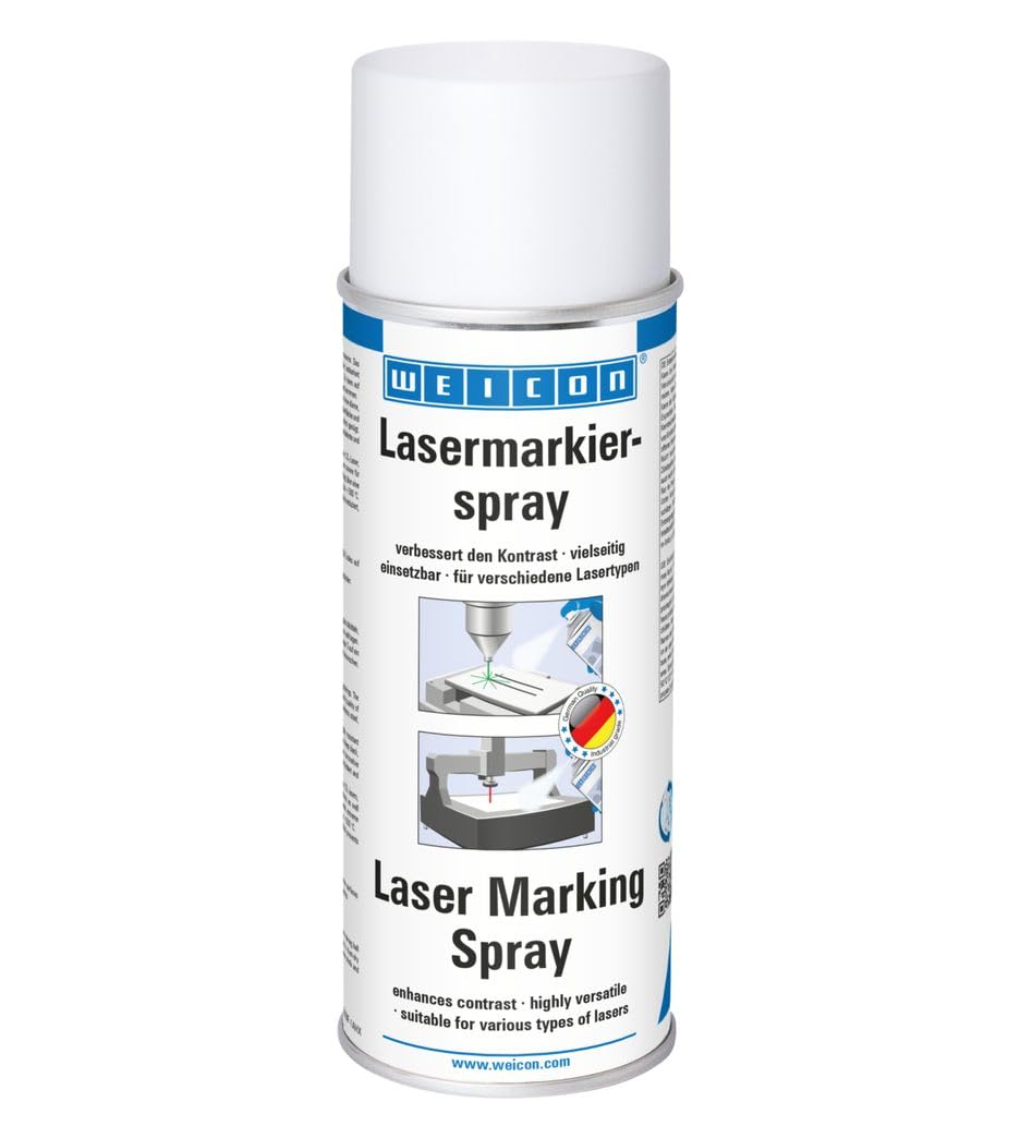 WEICON Lasermarkierspray, 400 ml, Lasergravur-Spray, zum Lasergravieren und Markieren von Metallen, Glas, Keramik etc.