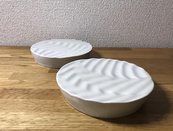 平岡仁　白磁波紋台皿　L 2枚　八寸皿 Amazon.co.jp: 2点セット 作家もの 平岡仁 白磁波紋台皿 S 台皿 白磁 4