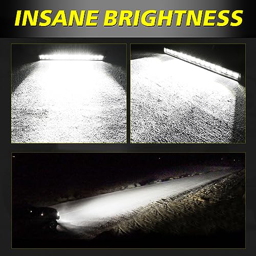 Image of 20 Inch 105W Single Row LED Light Bar w /Wiring Kit & Black Cover