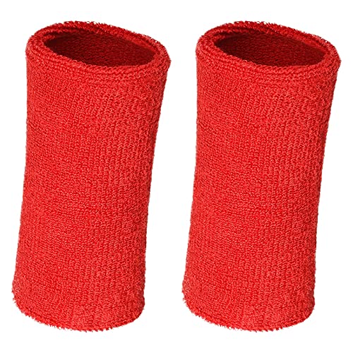 Image of WILLBOND 6 Inch Wrist Sweat Bands for Men Women Tennis Elastic Athletic Long Sweatband Wrist Absorbent for Basketball Tennis Running Outdoor Activity