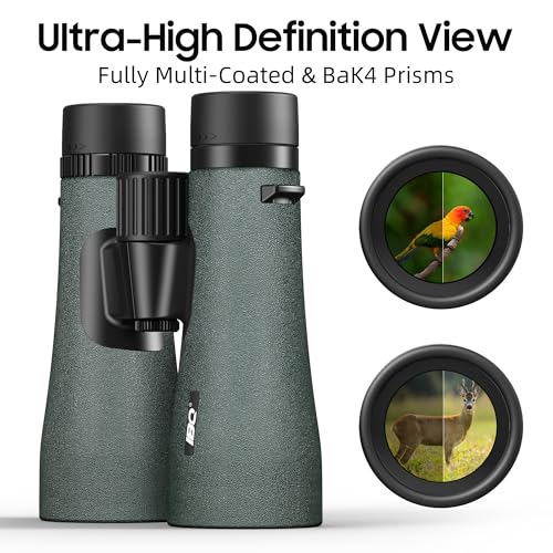 12x50 UHD Binoculars for Adults High Powered with Upgraded Phone Adapter - Large View, Lightweight, IPX7 Waterproof - Binoculars for Hunting Bird Watching Travel Cruise