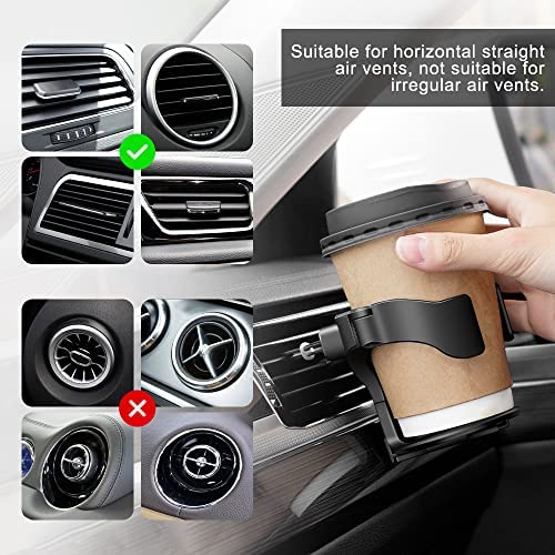 2 Piezas Portavasos para Coche, Posavasos Coche Ajustable Universal con 3 Pares Clips, Multifuncional Portavasos para Automóvil para Botella Termo Taza Bebida Cenicero