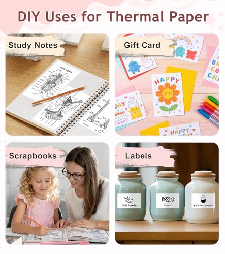Image of 10 Rolls Mini Thermal Printer Sticker Paper - 57mm x 25mm | BPS /BPA-Free | Self-Adhesive, Sticker Paper for Mini Print and Most Instant Print Cameras