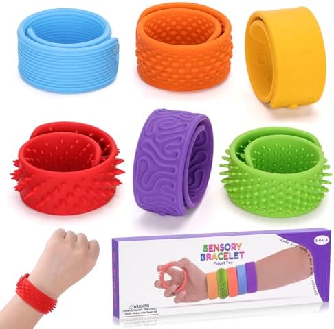KVOSGQ Fidget Toys Sensory en Silicone Textured Slap Bracelets Fidget Slap Bracelets Jouet 6pcs Sensory Bracelet Toy Bracelets à Claquer Anti Stress Jouets Sensoriels pour Enfants Adolescents Adultes KVOSGQ Fidget Toys Sensory en Silicone Textured Slap Bracelets Fidget Slap Bracelets Jouet 6pcs Sensory Bracelet Toy Bracelets à Claquer Anti Stress Jouets Sensoriels pour Enfants Adolescents Adultes