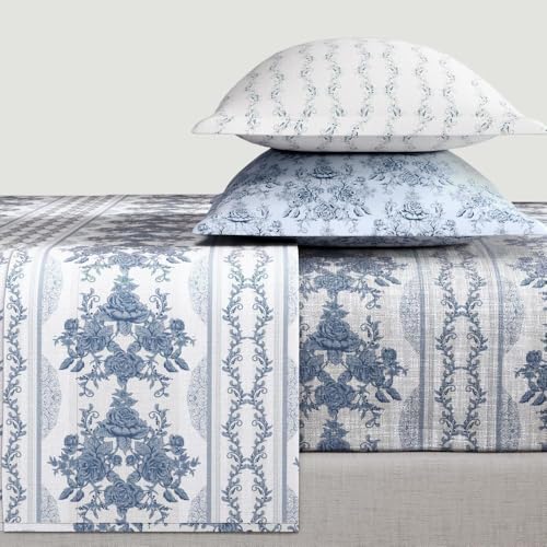Image of Wakefit Premium 100% Cotton 300 TC Flat Bedsheet with 4 Pillow Covers | Queen Size (100 x 90 inch) | Nova