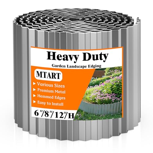 MTART Metal Garden Edging for Landscaping, Sturdy Corrugated Edging Border