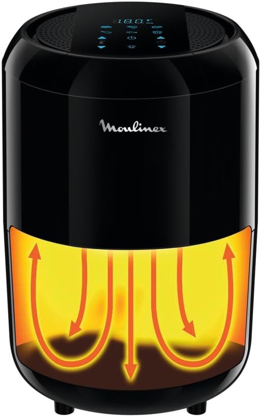 Moulinex EZ3018 Easy Fry Compact Precision Friggitrice Ad Aria Calda Elettrica 1,6 L, 1030 W, Friggitrice Senza Olio con 6 Modalità Preimpostate, Capacità Compatta per 2 Persone, Schermo Touchscreen Moulinex EZ3018 Easy Fry Compact Precision Friggitrice Ad Aria Calda Elettrica 1,6 L, 1030 W, Friggitrice Senza Olio con 6 Modalità Preimpostate, Capacità Compatta per 2 Persone, Schermo Touchscreen