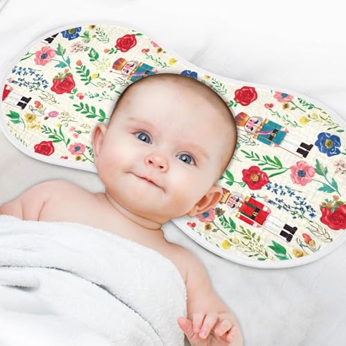 Burbuja Nutcracker Wildflowers Muslin Baby Burp Cloths, Soft & Absorbent Cotton Burping Rags for Newborn Boys & Girls, 4 Pack4