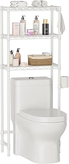 Over The Toilet Shelf,3-Tier Adjustable Freestanding Metal Bathroom Orga...