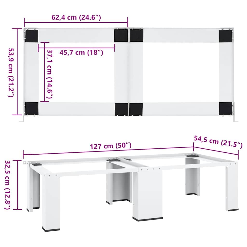 Estructura para lavadora y secadora, acero 127 x 54,5 x 32,5 cm
