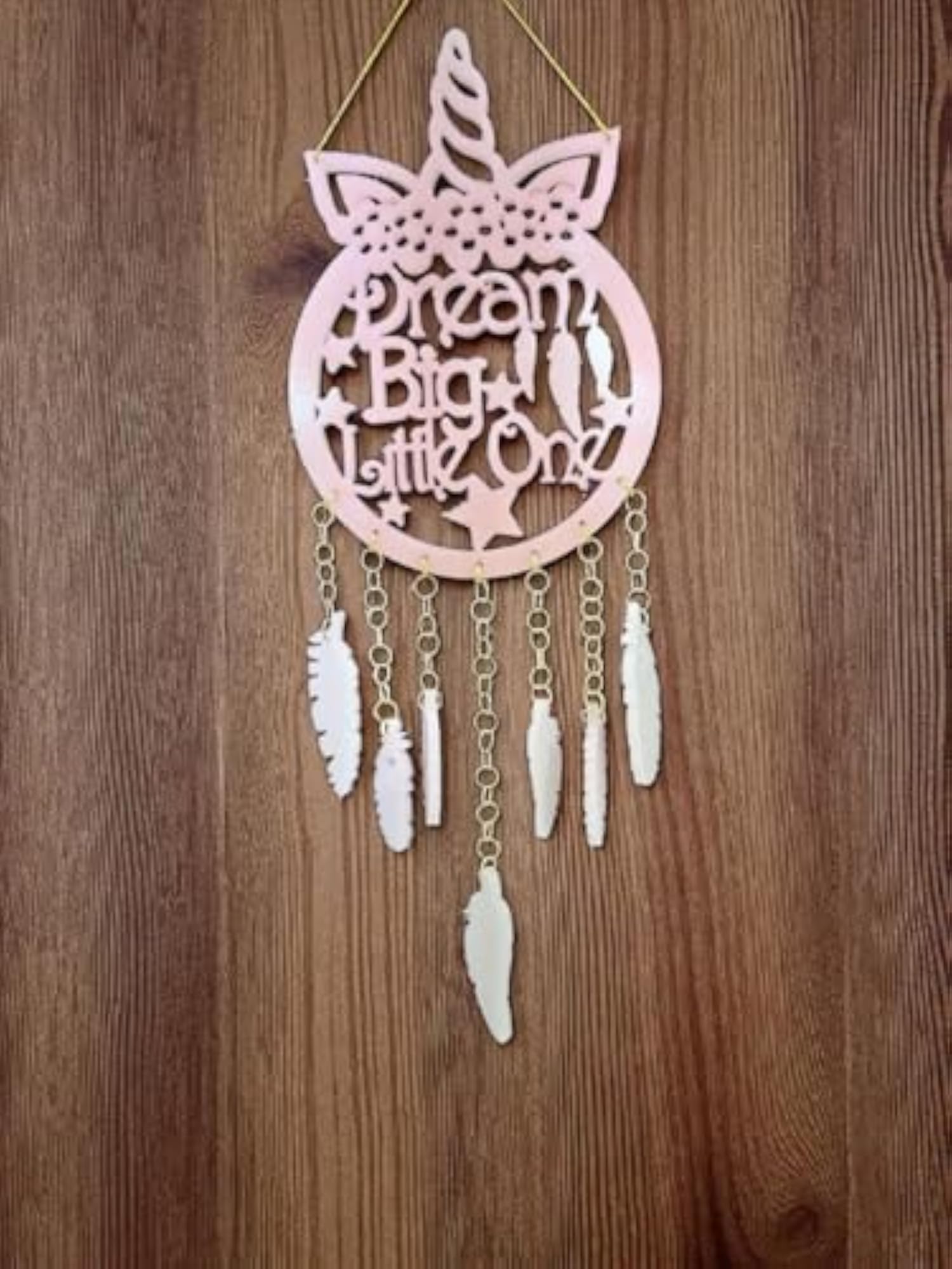 Unicorn Dream Catcher Wall Hanging, Dreamy Pink Design