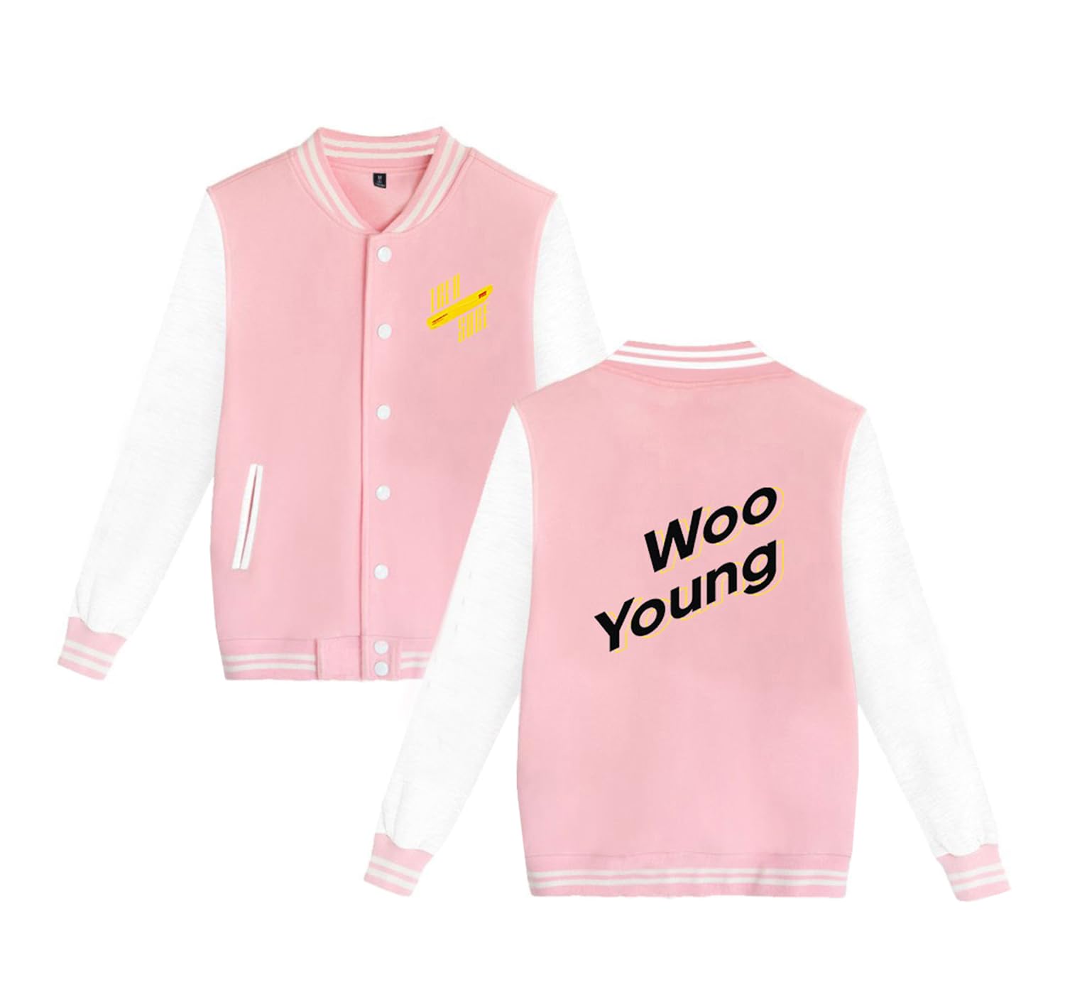 Xkpopfans Kpop Baseball Jacket Treasure Hoodie Seonghwa Yunho Mingi Sweatshirt Coat Pink Wooyoung 3XL