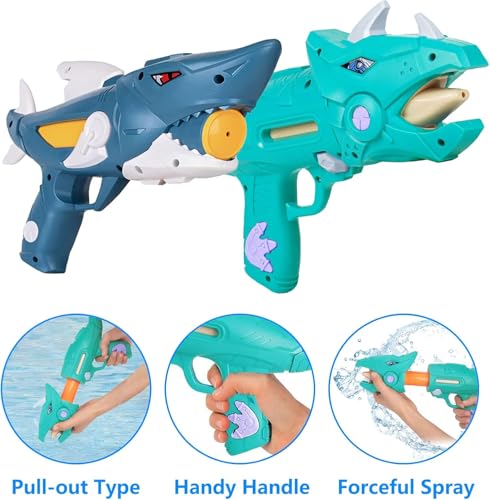 Image of Storio Water Blaster Gun for Kids and Adults, Dinosaur and Shark Modeling Water Guns, Water Gun for Garden Outdoor Parties Summer Pool On The Beach