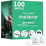 Metene 100 Pack Lens Cleaning Wipes, Pre-Moistened and Individually Wrapped Eyeglass Wipes, Glasses Cleaner for Eyeglasses, Camera Lens, Tablets, Phone, Computer Screen and Other Delicate Surfaces