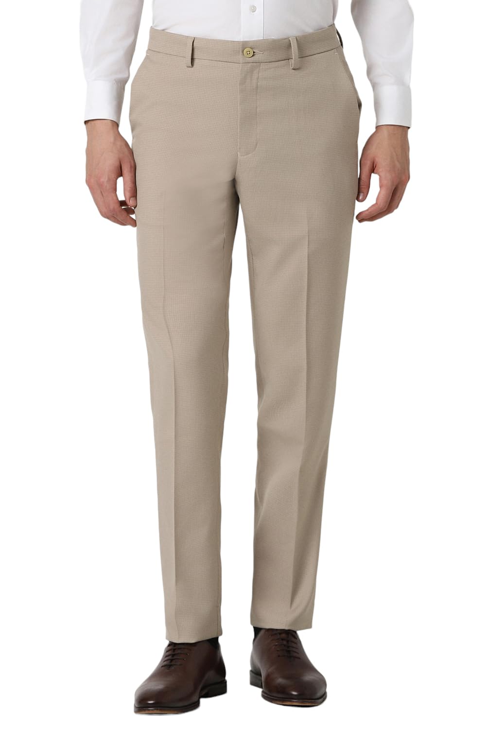 van heusen Mid Rise Checkered Formal Trouser for Men|Regular Fit Formal Pants |Stretchable Waist|-picture-54