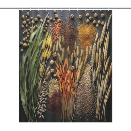 Rideau de douche polyester lavable 60x72 pouces avec 12 anneaux inclus