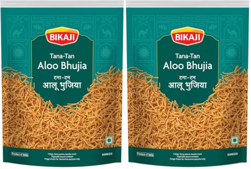 Image of Bikaji Tana Tan - Aloo bhujia | 400g Pack | Aloo Sev | Bangaladumpa bhujiya | Authentic Indian Namkeen | Made in Bikaner | Traditional recipe | Crunchy & Flavourful | Perfect Tea-time Partner