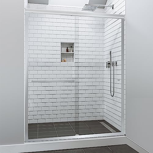Bypass Sliding Glass Shower Door Sorrento Lux Series - Chrome Fin...
