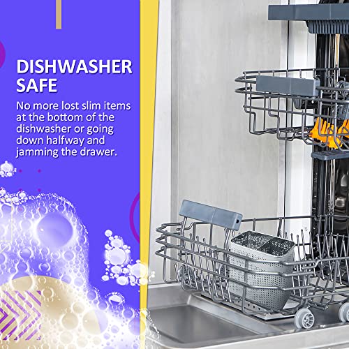 Home&I MEDIUM-2 COMPARTMENTS Silverware Drying Basket, Kitchen Sink Utensil Holder Replacement,Thin Dish Drying Rack Countertop Organizer Stainless Steel 304 Flatware Cutlery Caddy Hold thumb #4