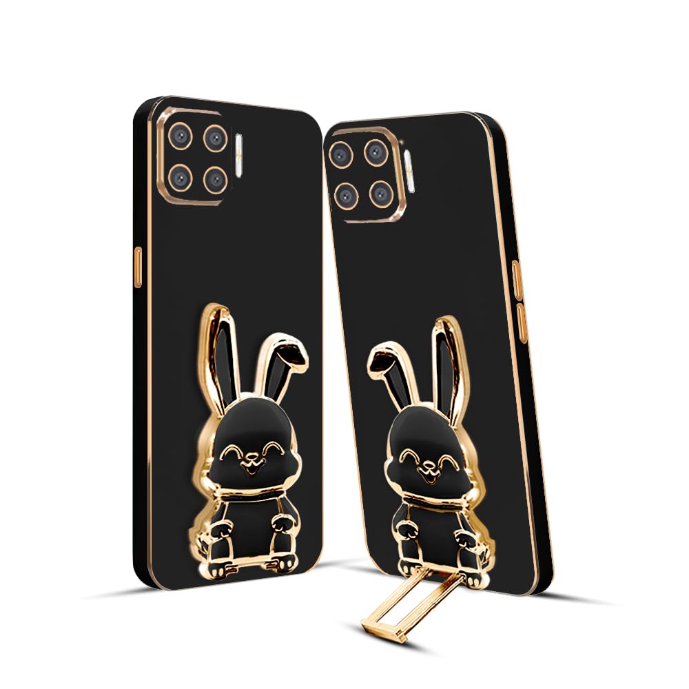 KARWAN®️ 3D Bunny with Folding Stand Back Cover Case Compatible for Oppo F17 Pro | Slim electroplated case | Stand case | Soft TPU | Space Astro Theme | Camera Protection-White (B0CR17CT19) Amazon Price History, Amazon Price Tracker