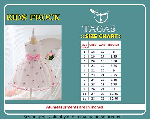 Image of TAGAS Girls' Long-Sleeve Floral Party Dress with Big Bow||Baby Girl Dress|| Frock for Girls|prinsses Dresses | Dress for Girls|