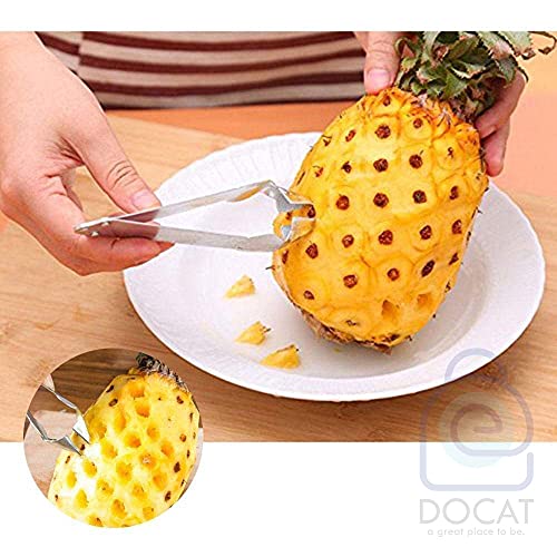 Image of DOCAT Stainless Steel Pineapple Seed Clip Eye Remover Kitchen Tool - 1 Piece (Manual)