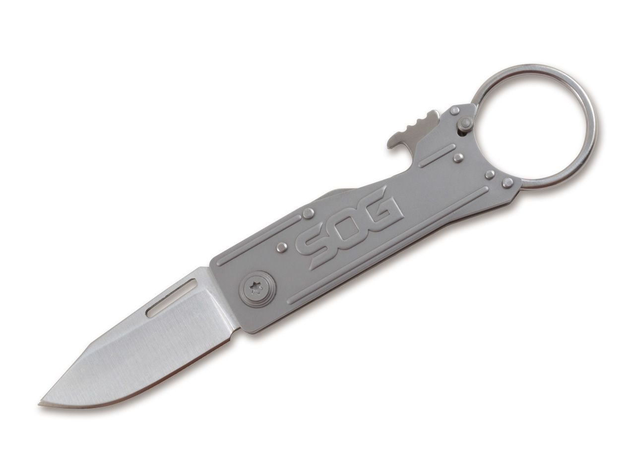 SOG KEYTRON-Satin Taschenmesser, Silber, Erwachsene