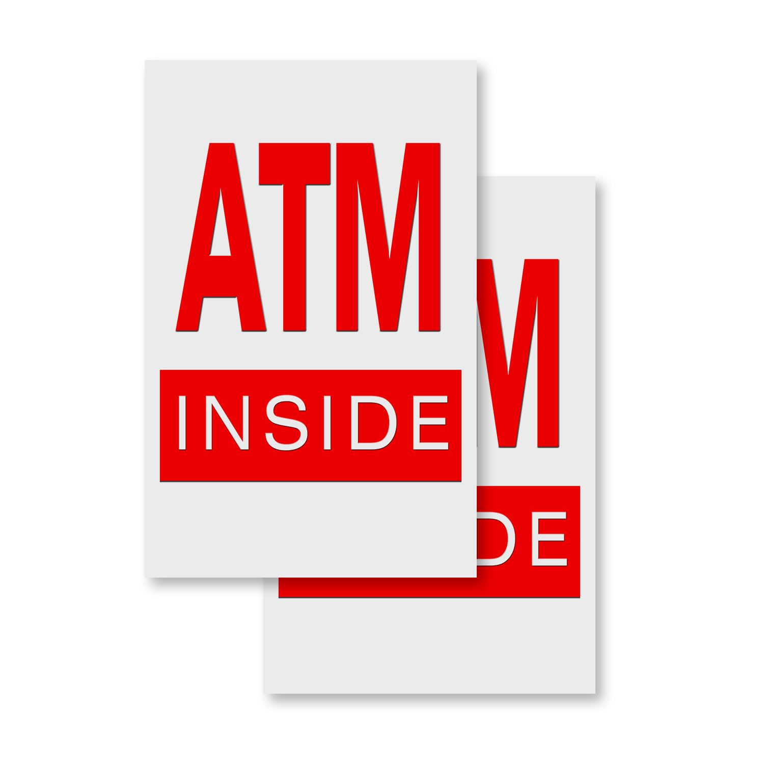 ATM Inside (2-Pack) 24" x 36" Vinyl Decals | Sign Insert Peel & Stick Decals Stickers Window Signs