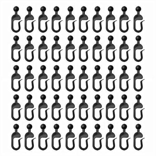 Pavillon-Vorhanghaken, Kunststoffhaken für Pavillon-Vorhänge und Moskitonetze, glattes Gleiten, rostfrei, Pavillon-Zubehör für Outdoor-Hotel, 50 Stück