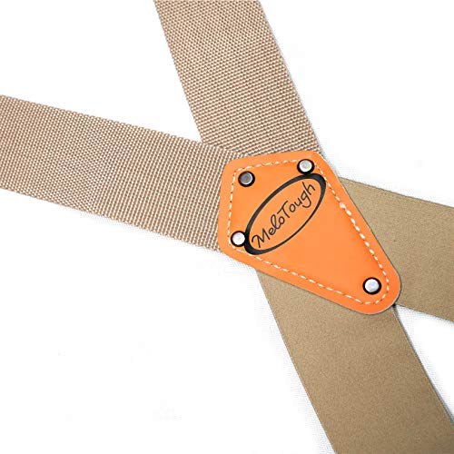 Image of MELOTOUGH Men's Suspender 2 inch Wide Partial Elastic Strap for Jeans Pants