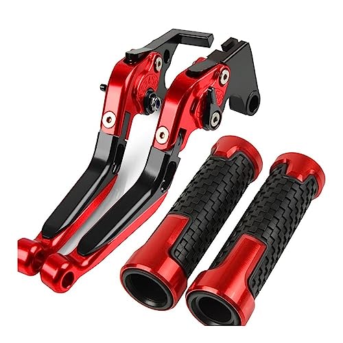 Motorrad Einstellbare Bremse Kupplung Hebel Lenker Griffe Für Aprilia TUONO V4 2017-2024 1100-RR FABRIK TUONO-V4 2020 2021 2022 2023(Rot)