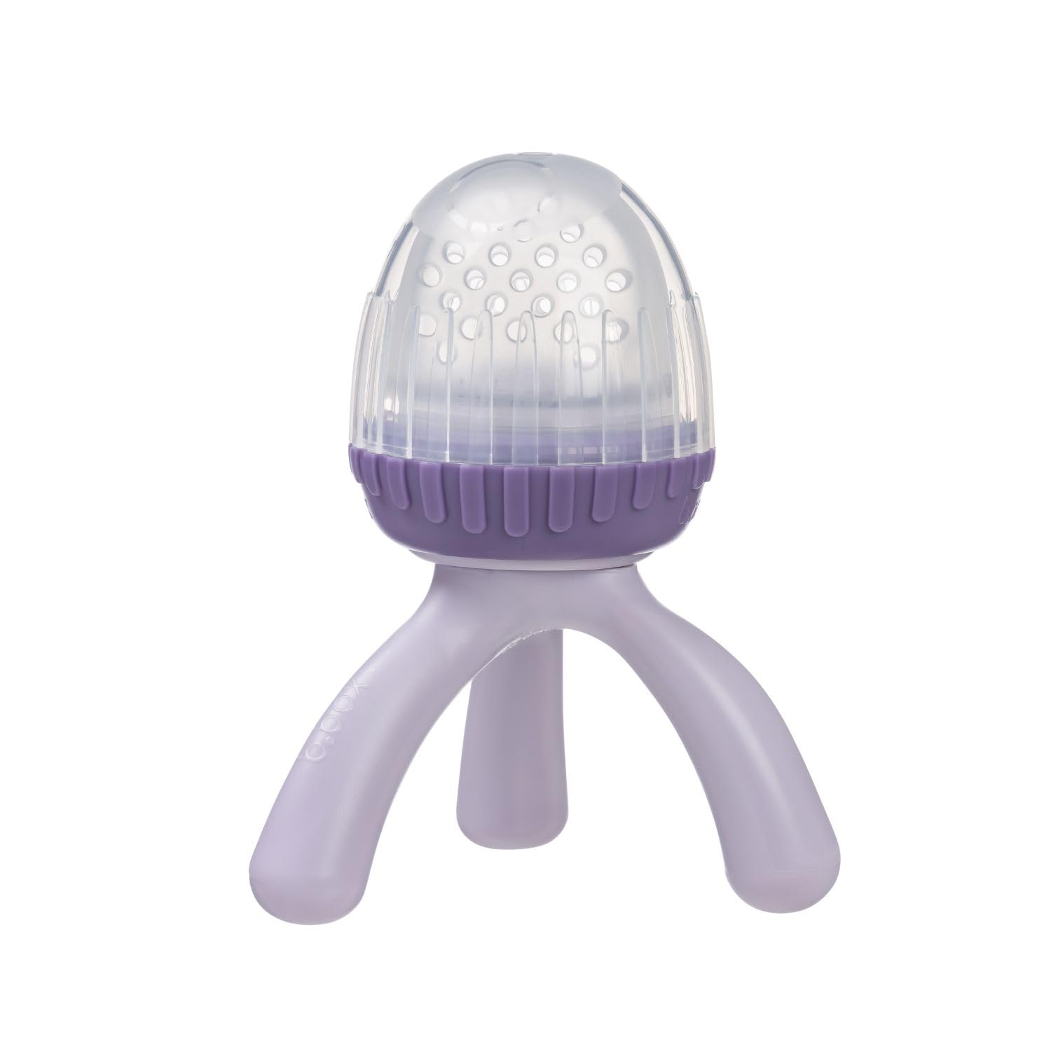 b.box Silicone Fresh Food Feeder, Tripod Design Easy for Baby to Hold, Perfect for Fresh or Frozen Foods, Cap Included for On The Go, from 4m+ (Peony)