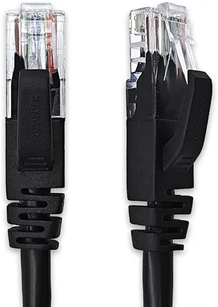 XANHAM Cat 6 Ethernet Cable 20 ft Network RJ45 Unshielded Cat6 Patch Cable Internet for PC, TV, Laptop, Router and Printer, Black, 1 Pack