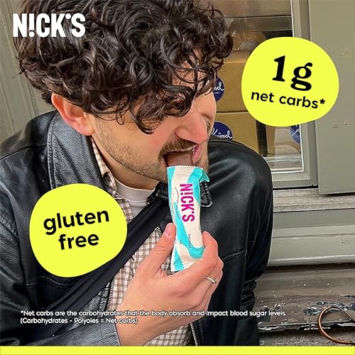 Image of N!CK'S Coconut Keto Chocolate Candy Bars No Added Sugar, Gluten Free Sweets Low carb Candy Snack Bar - 15-Pack (40g Each)