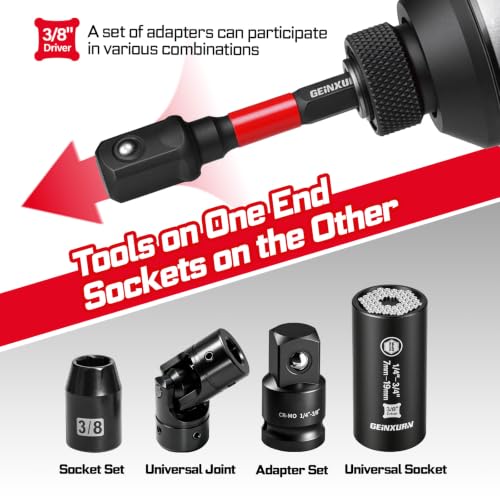 Image of Geinxurn 20PCS 1 /4 to 3 /8 Impact Adapter Set
