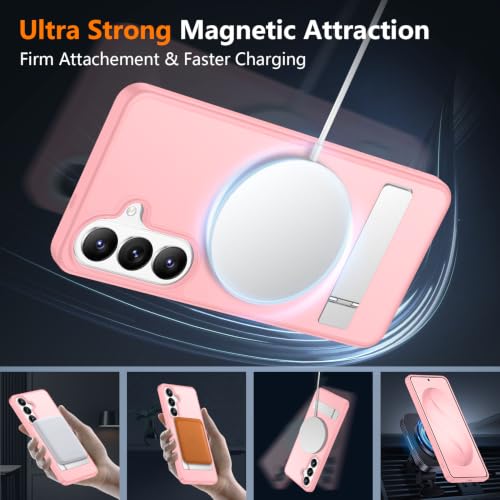 Image of SPIDERCASE Magnetic for Samsung Galaxy S26 Plus Case, with [3 Stand Ways][ Military Grade Drop Protection] with Invisible Stand Shockproof Slim Case for Samsung Galaxy S26 Plus 6.7 inch, Pink