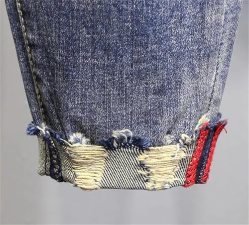 Mens Cowboy Pants Boot Cut Stacked Washed Soft Straight Harem Low Rise Denim Loose Trousers4