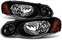 VIPMOTOZ For 2004-2006 Chrysler Sebring Sedan Convertible Headlights - Matte Black Housing, Driver and Passenger Side