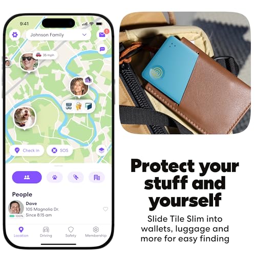 Image of Life360 Tile Slim - Wallet Finder, Bluetooth Tracker and Item Locator for Luggage Tags, Passports and More. Both iOS and Android Compatible. Phone Finder. 1-Pack (Aqua Lemon)