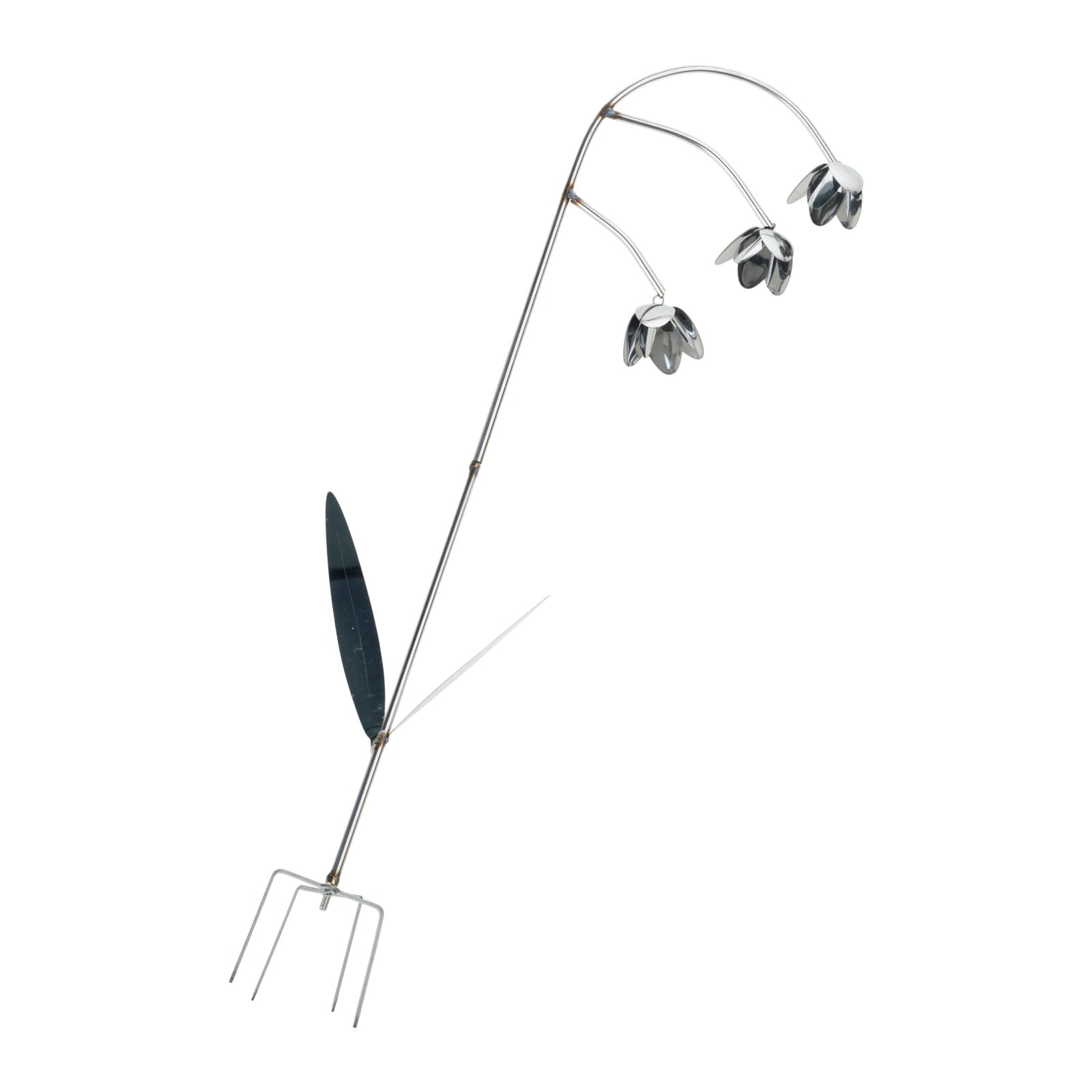 Metal Lilies of the Valleys Sculpture Wind Chimes for Porch Backyard Artisanal Sculpted Lilies of the Valleys