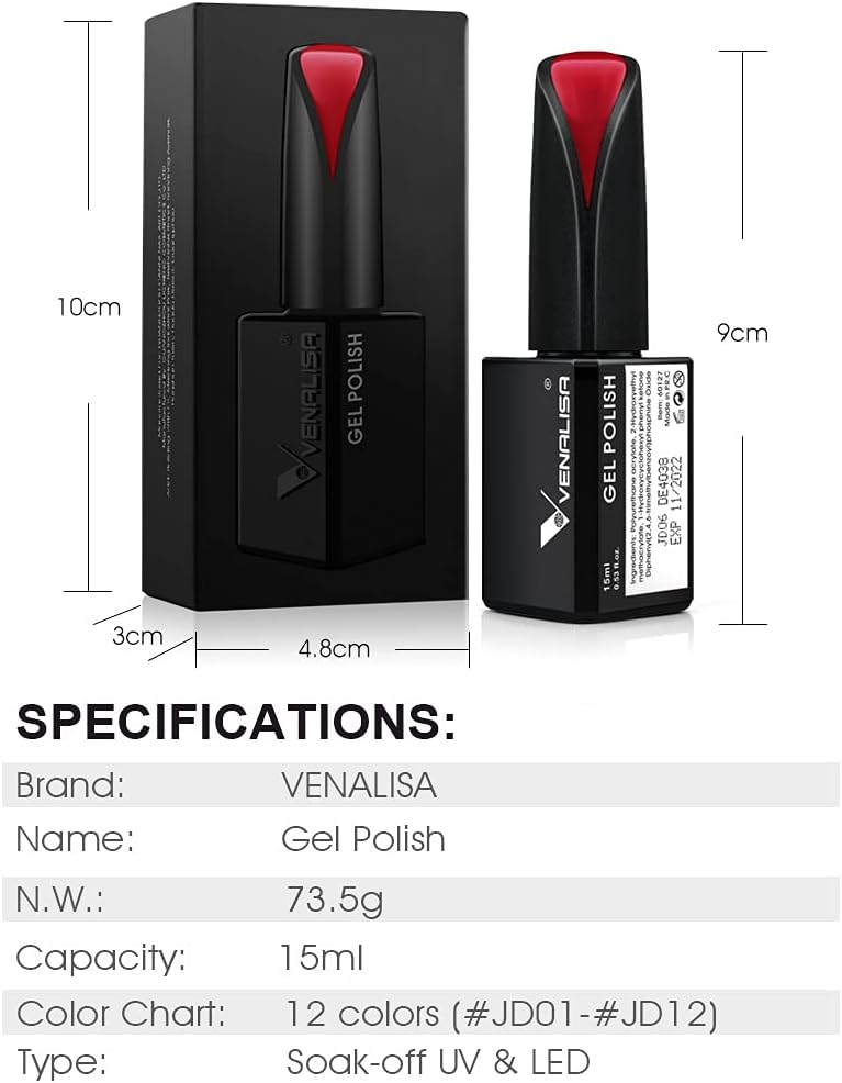 VENALISA 15ml Gel Nail Polish from BELLE GAGA Summer Green Color Soak Off UV LED Nail Gel Polish Nail Art Starter Manicure Salon DIY at Home, 0.53 OZ