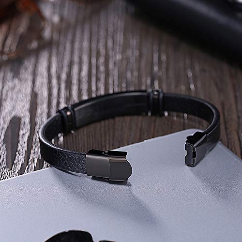 Morse Code Leather Bracelet For Men Secret Code Engraved Bracelet For Boyfriend Father Husband For Him Hidden Message Bracelet(I Love You) #TOP3
