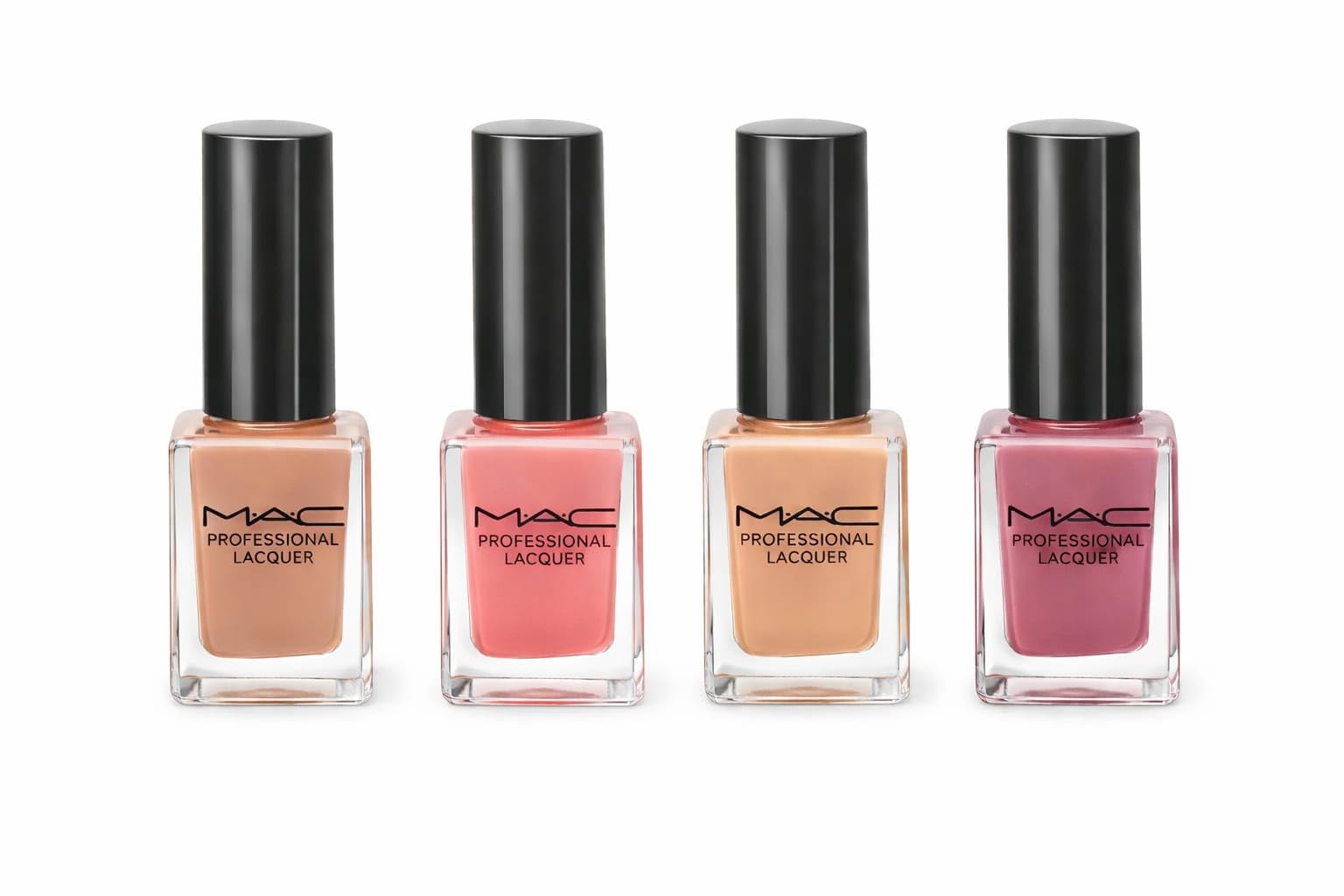 MAC Professional Nail Lacquer Set of 4 | Soft Nude, Peach Pink, Beige Nude & Rosy Wine | Quick Dry Formula-image-35