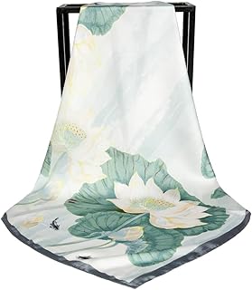 Silk Scarf Square Satin Hair Scarf Fashion Neck Scarfs for Women 27'' x 27''