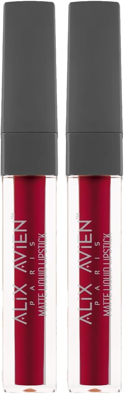ALIX AVIEN Uzun Süre Kalıcı Kadifemsi Kuruma Yapmayan Mat Likit Ruj - Matte Liquid Lipstick 523 Berry Red (2 paketi)