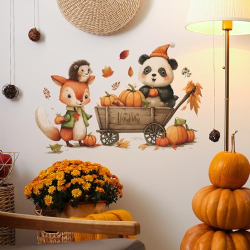 Vinilo decorativo infantil con zorro y panda acuarela miniatura 5