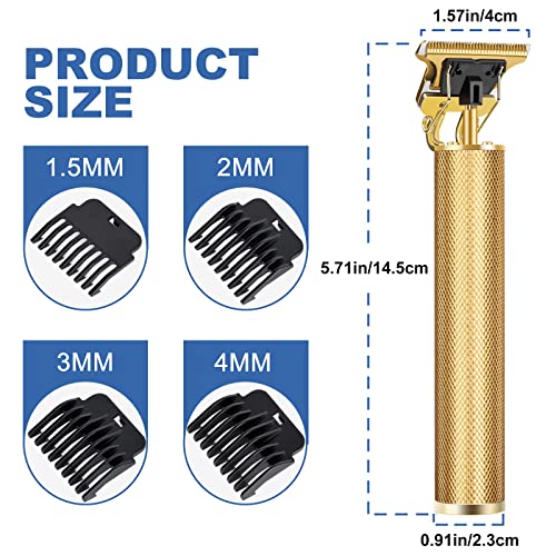 Hair Clippers for Men,YOGINGO Cordless Rechargeable Hair Trimmer Metal Body Cutting Grooming Kit Beard Shaver Barbershop Professional (Golden)
